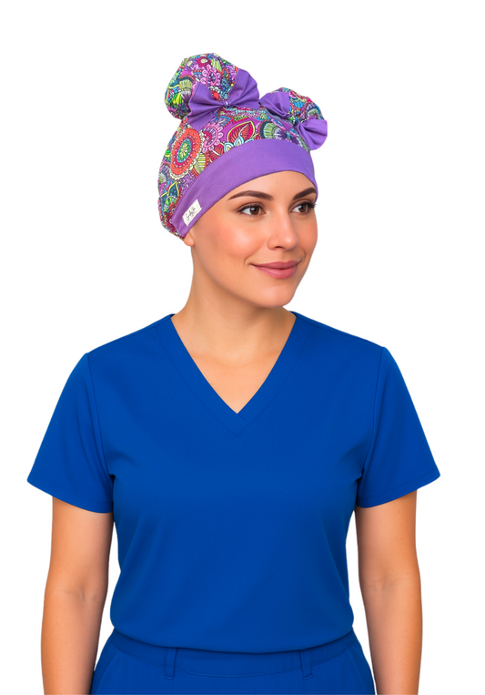 Mandala Paisley ScruBunz - featuring Purple Paisley & Colorful Mandala