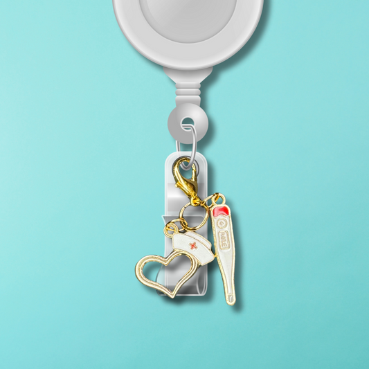 Badge Charm - Heart & Thermometer