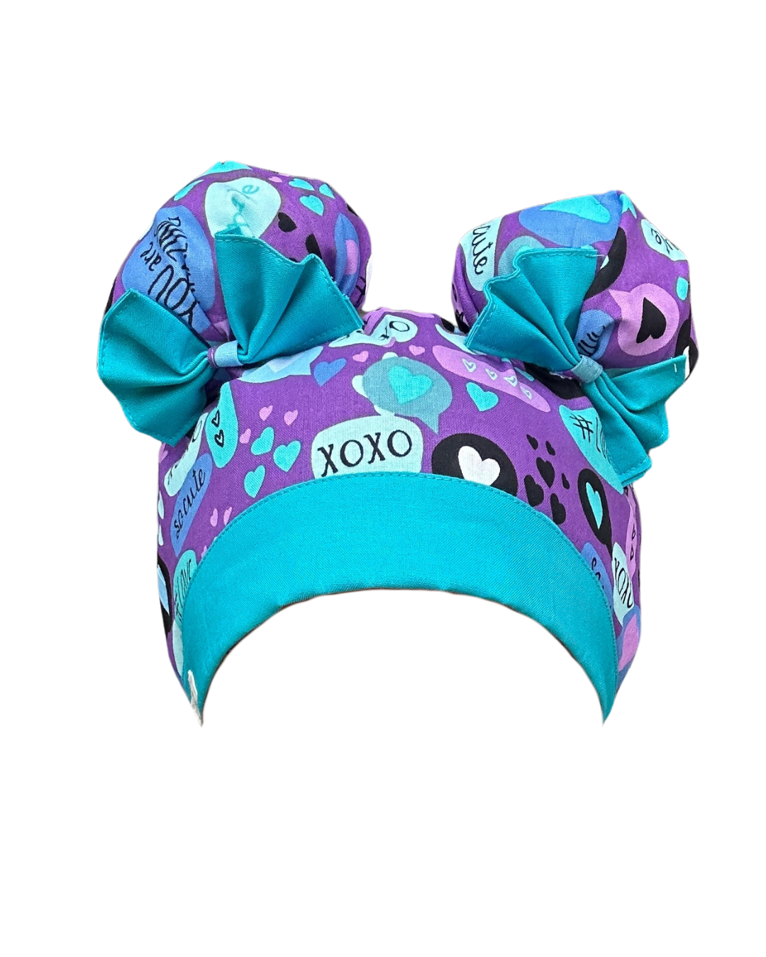 Sweet Talk ScruBunz – featuring Purple Scrub cap with purple & teal accent