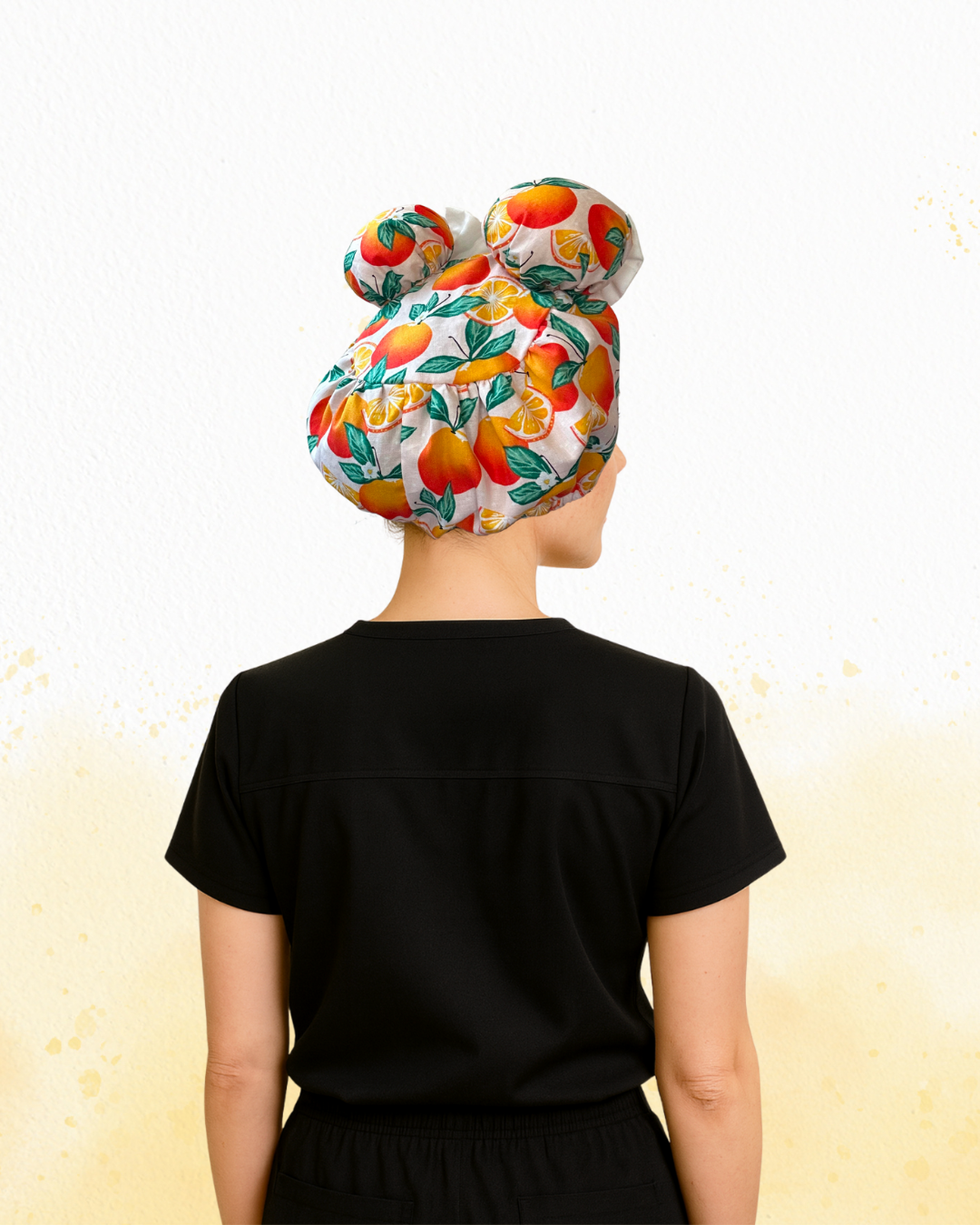 Orange Pop ScruBunz – Featuring a Tropical Citrus Fruit Scrub Cap for Nurses with Juicy Oranges and Blooms