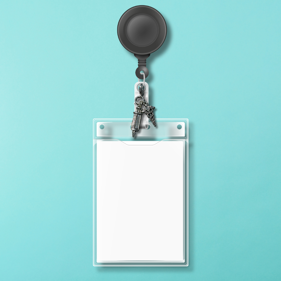 Badge Charm - Syringe & Caduceus
