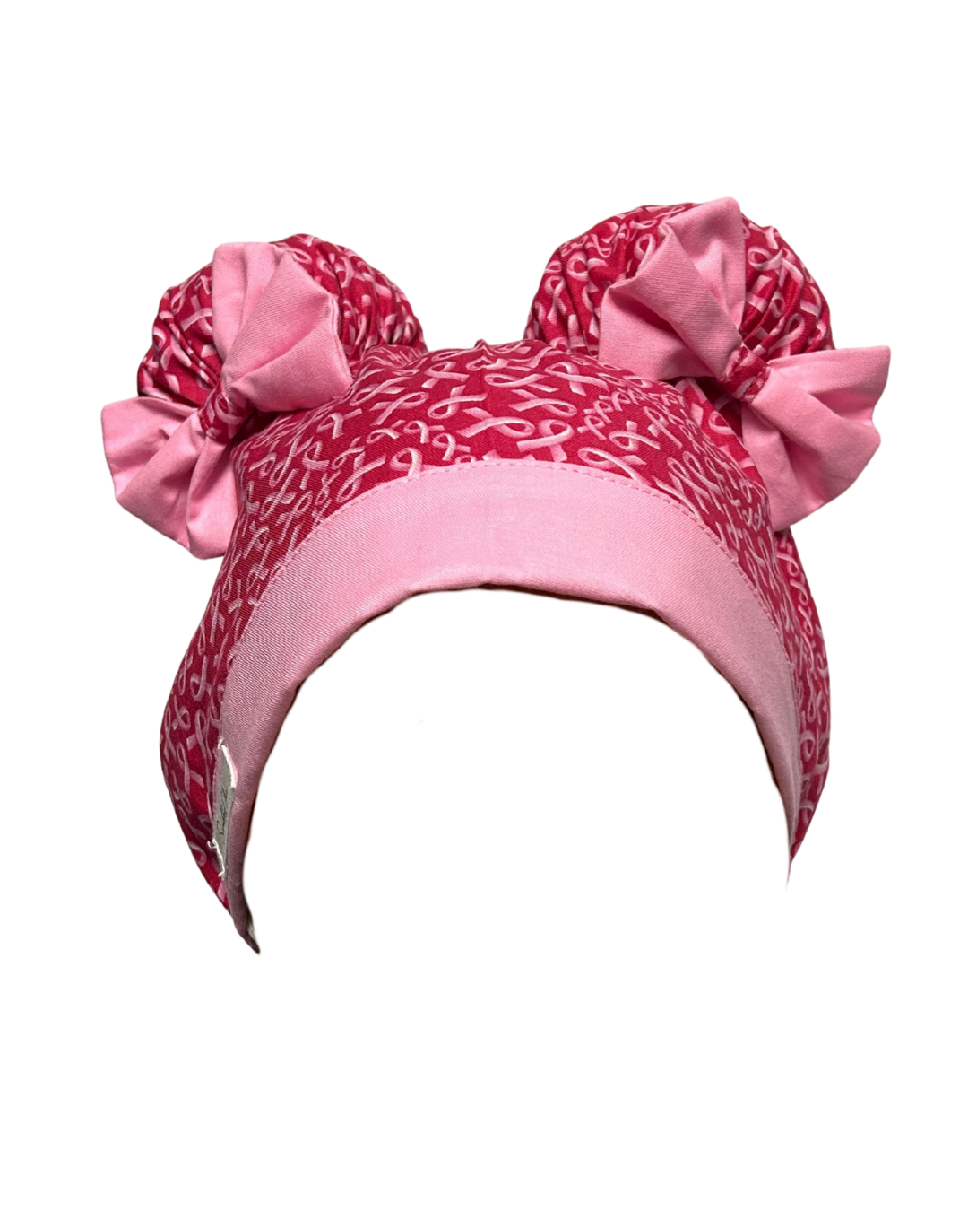 Fight Like a Girl ScruBunz – Breast Cancer Awareness Scrub Cap for Nurses Featuring Pink Ribbon Print & Soft Pink Trim