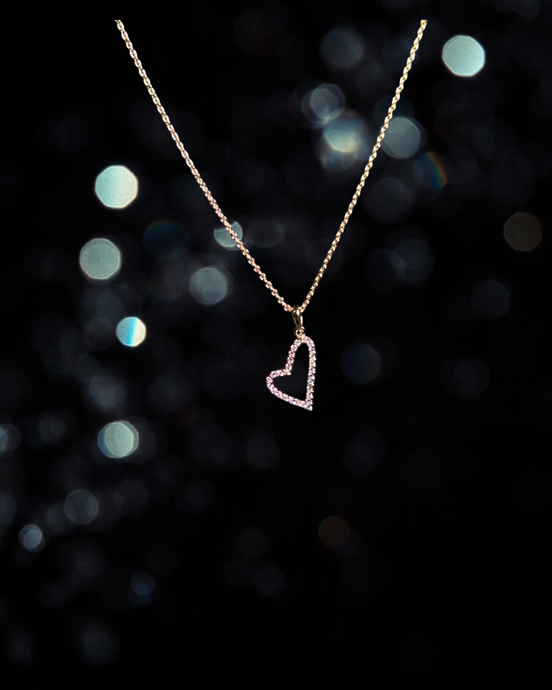 Crystal Heart Necklace (gold toned)