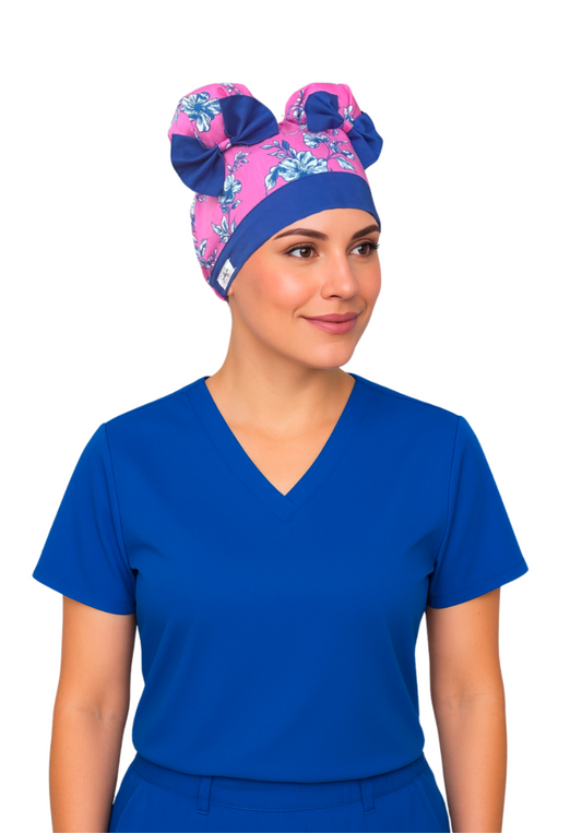 Pink Floral ScruBunz - featuring Pink & Blue Floral Print