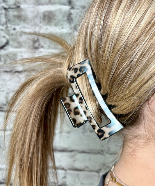 Metallic Leopard Claw Clips