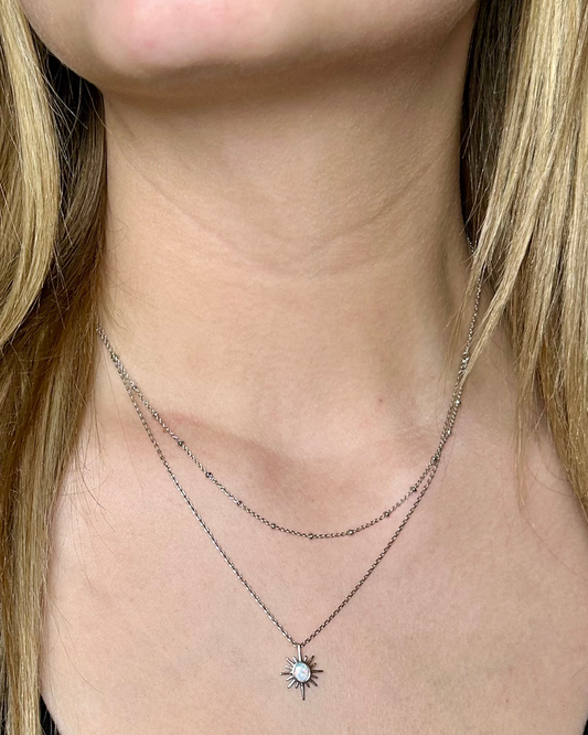 Star Burst Pendant (white gold plated)