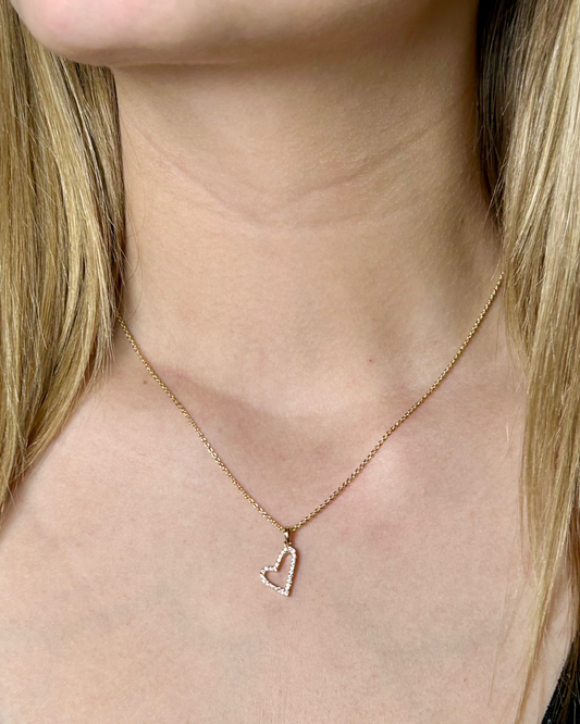 Crystal Heart Necklace (gold toned)
