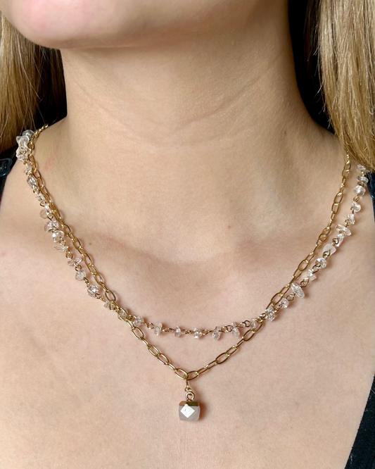 Gold toned Quartz Pendant