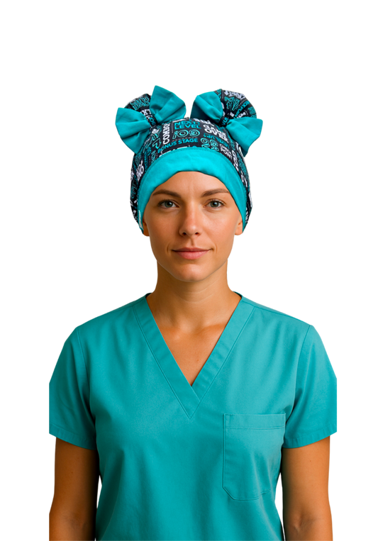Game Over ScruBunz – Featuring Video Game Vibes Scrub Cap for Nurses with Cute Gamer Text
