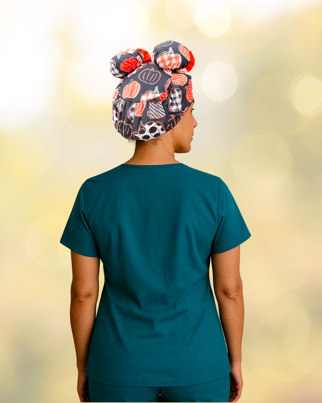 Hey Pumpkin ScruBunz – Featuring Autumn Vibes Scrub Cap for Nurses with Fall Colored Pumpkin Doodles