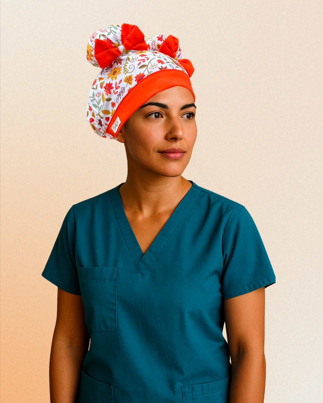 Autumn Daze ScruBunz – Featuring Autumn Leaves Scrub Cap for Nurses with Cute Mushrooms and Fall Colors