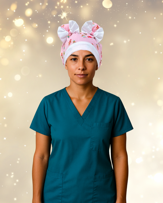 Gingerbread Cuties ScruBunz – Featuring Holiday Vibes Scrub Cap for Nurses with Cute Gingerbread Cookies