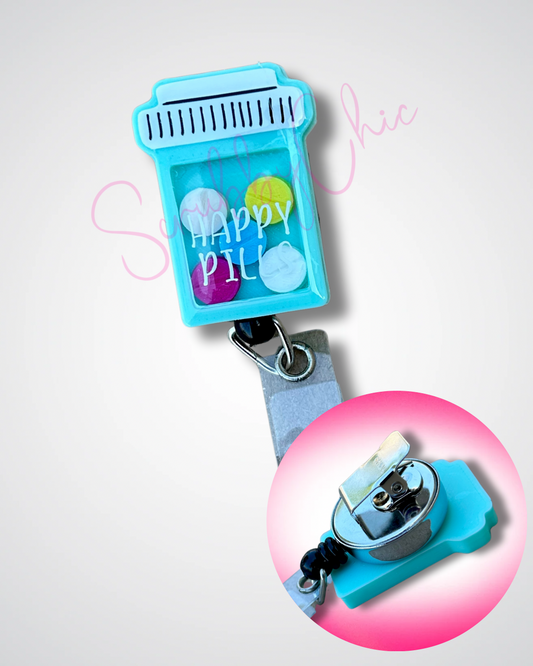 Badge Reel - Happy Pills (Minor Defect)