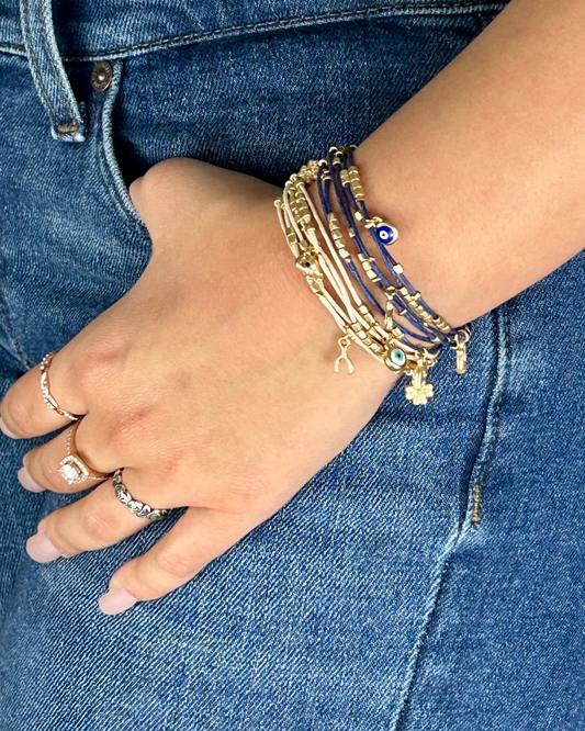 Stacked Cord Charm Bracelet