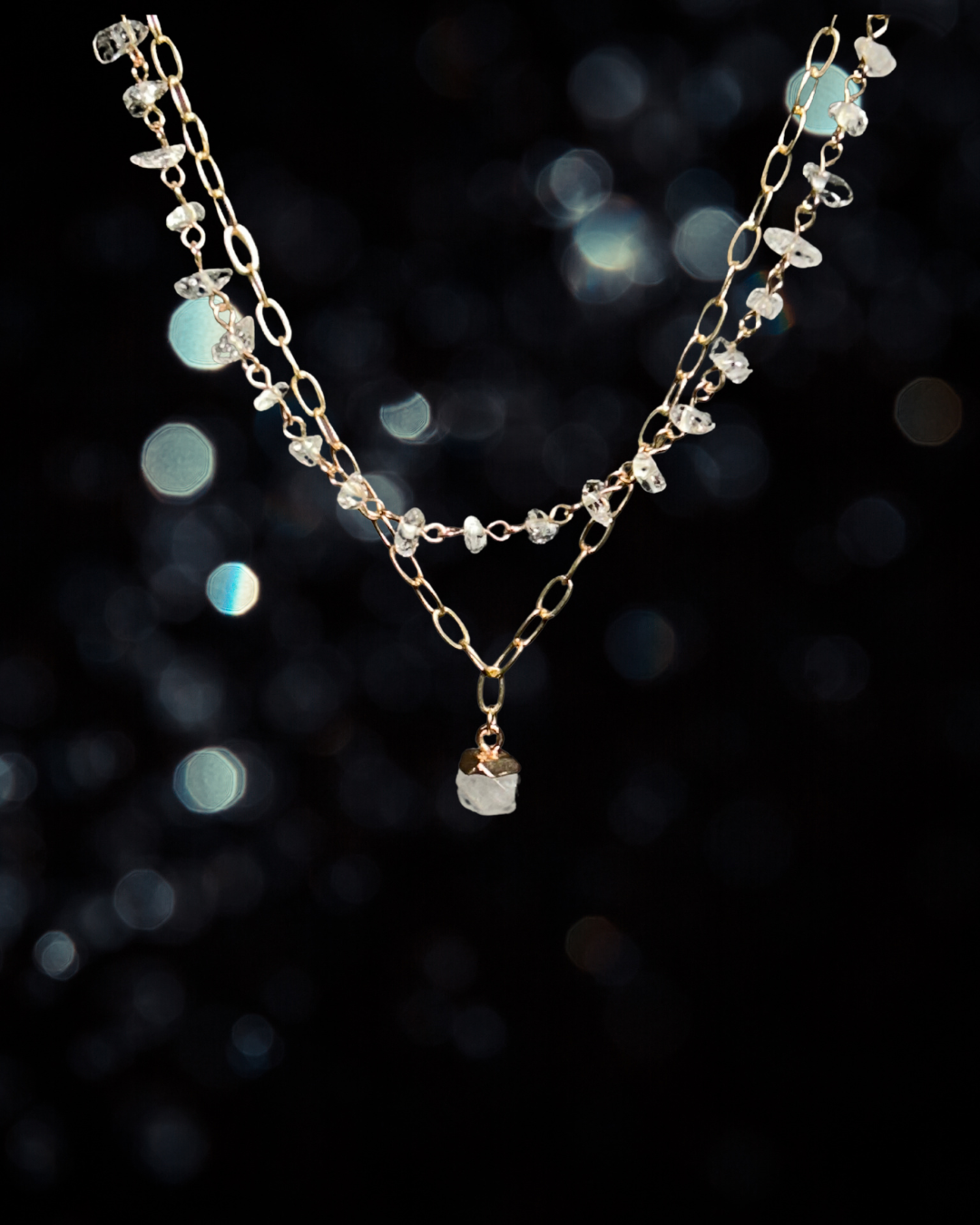 Gold toned Quartz Pendant