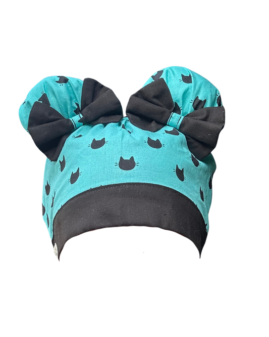 Purr-Fect Kitty ScruBunz – Featuring Turquoise Scrub Cap for Nurses with Cute Cat Silhouettes