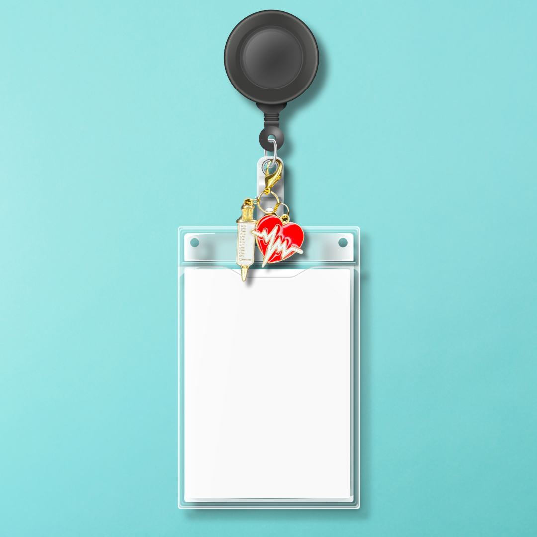 Badge Charm - Heart & Syringe