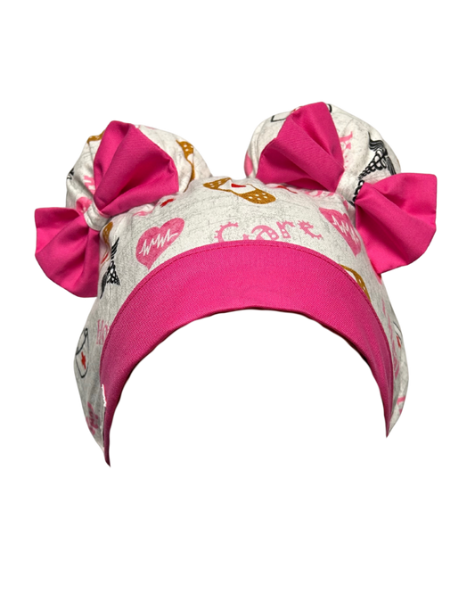 Healing Hearts ScruBunz – Medical Theme Scrub Cap with Nurse Icons & Pink Accents for Nurses