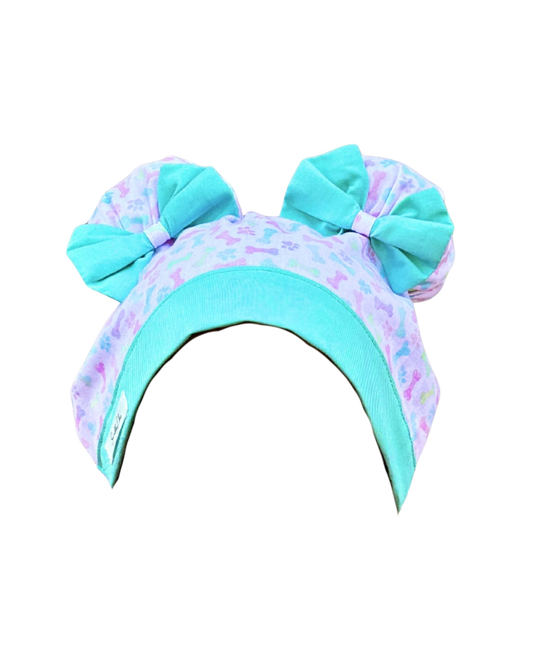 Paw Prints & Pastels ScruBunz – Cute Scrub Cap for Nurses with Colorful Puppy Paws