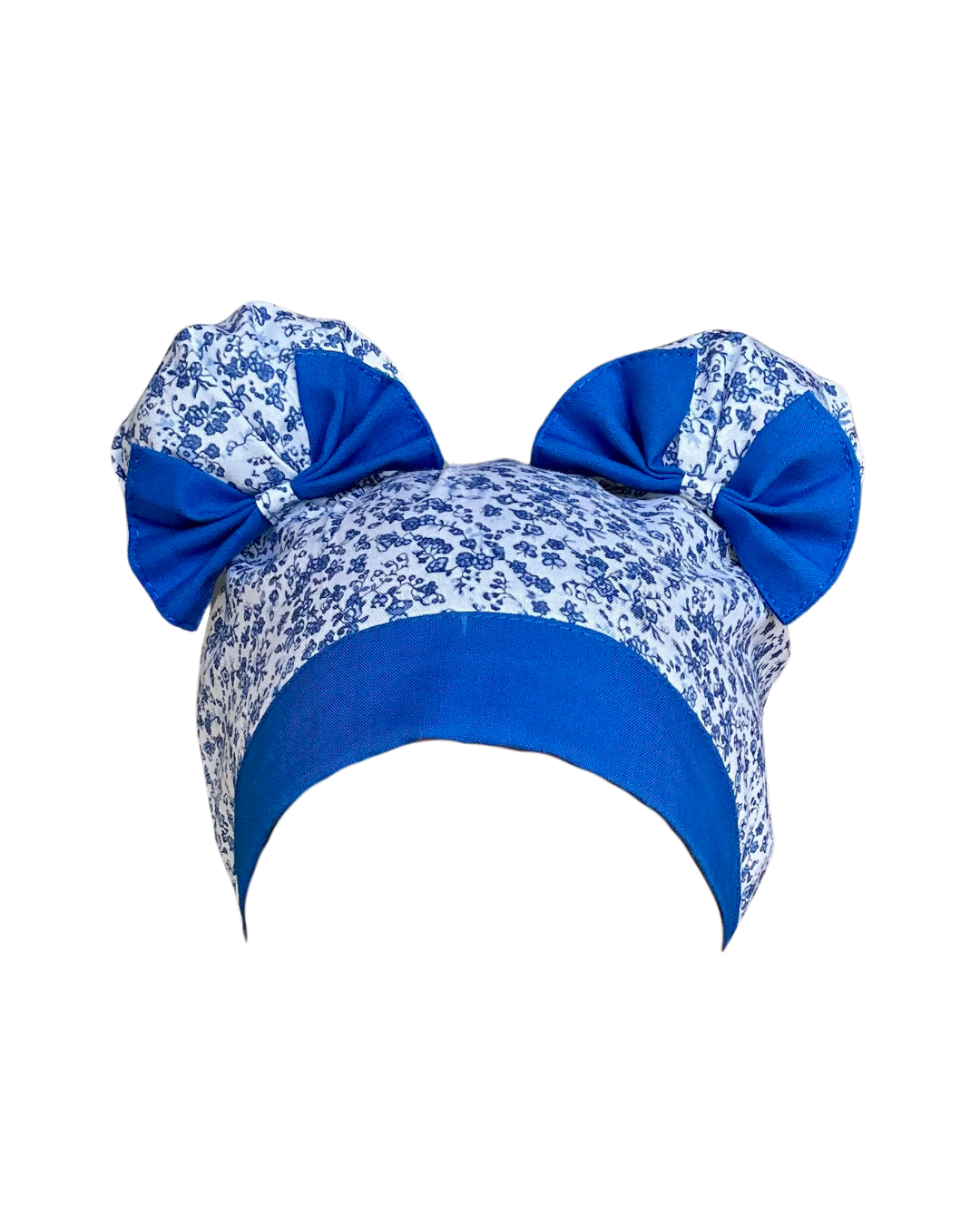 Blue Butterfly ScruBunz - featuing blue butterflies & Delicate florals on white background