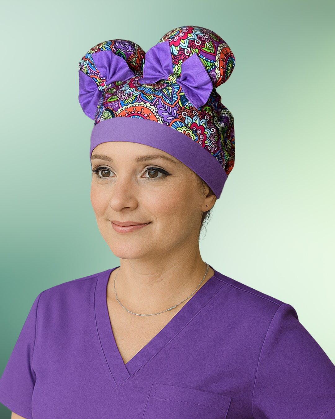 Mandala Paisley ScruBunz - featuring Purple Paisley & Colorful Mandala