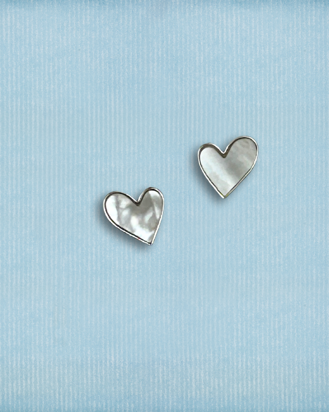 I Heart You White Pearl Stud Earrigns