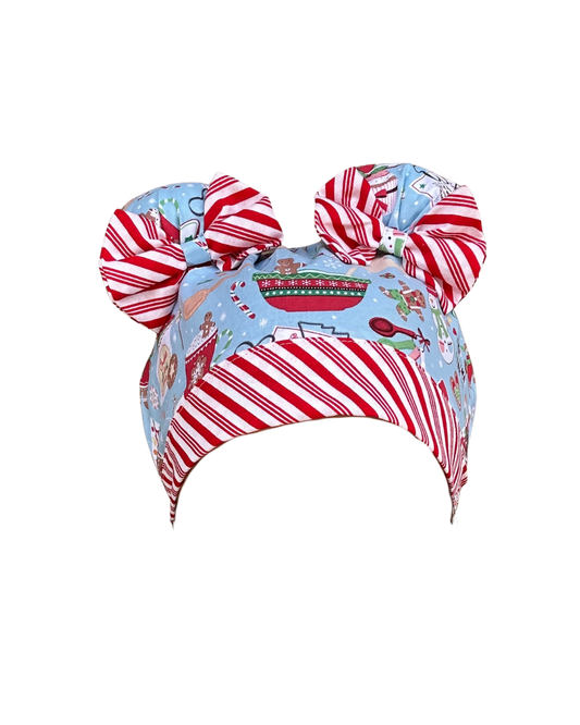 Cookies for Santa ScruBunz – Featuring Holiday Scrub Cap for Nurses with Gingerbread Cookies and Baking Supplies