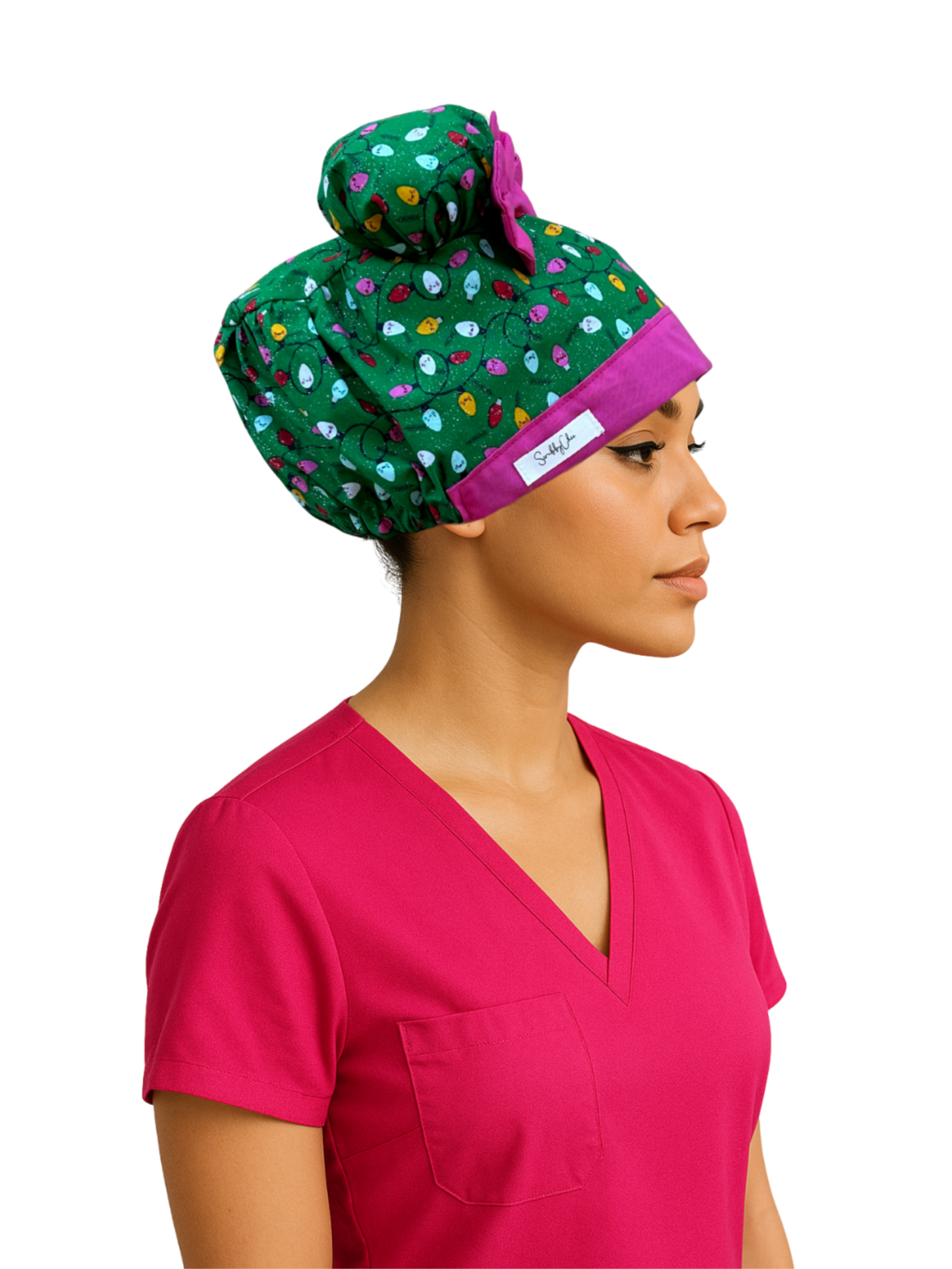 Twinkle Lights ScruBunz – Holiday Scrub Cap for Nurses with Colorful Christmas Lights