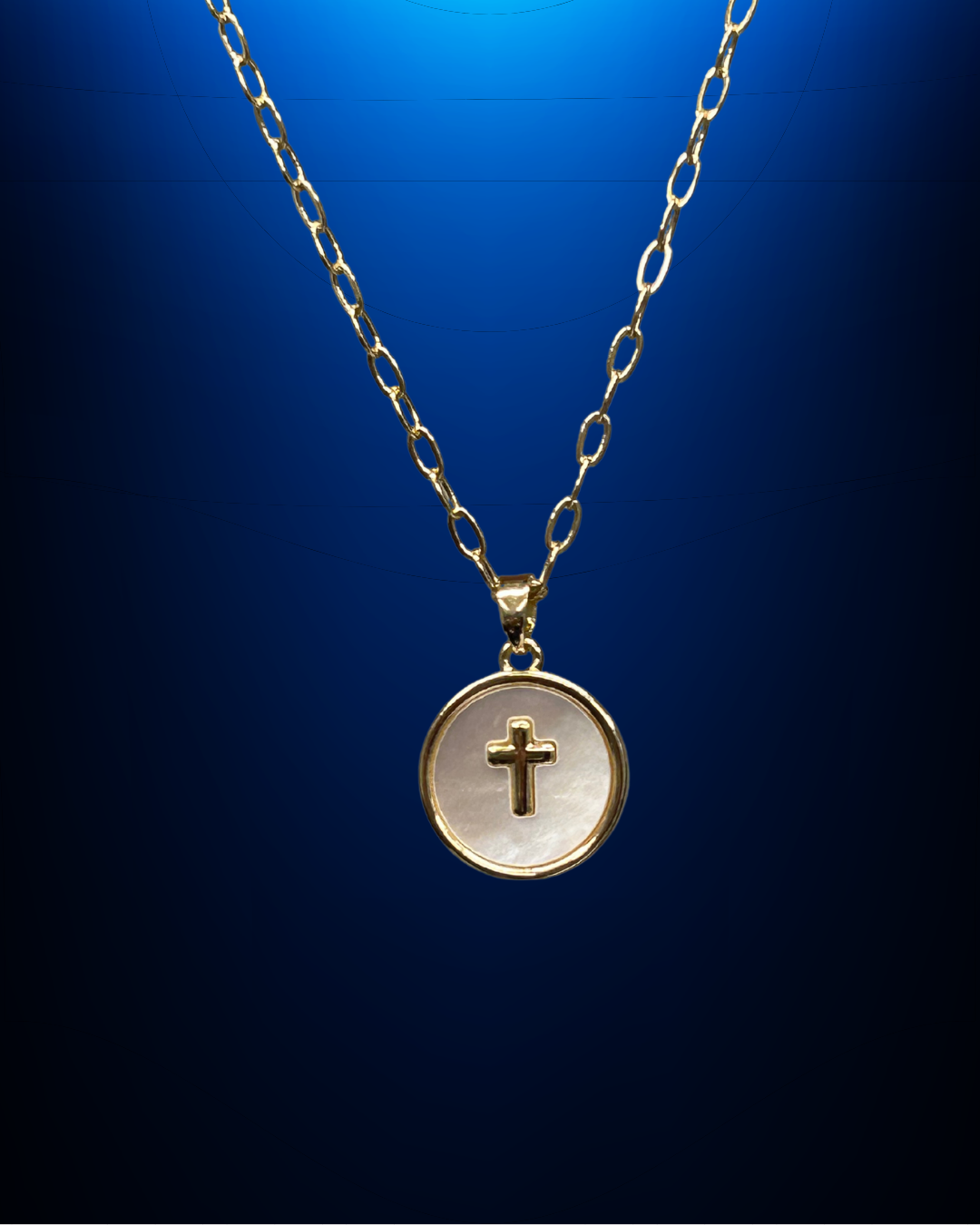 Pearl Cross Necklace (gold plated)