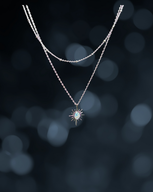Star Burst Pendant (white gold plated)