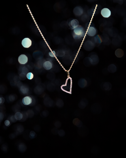 Crystal Heart Necklace (gold toned)