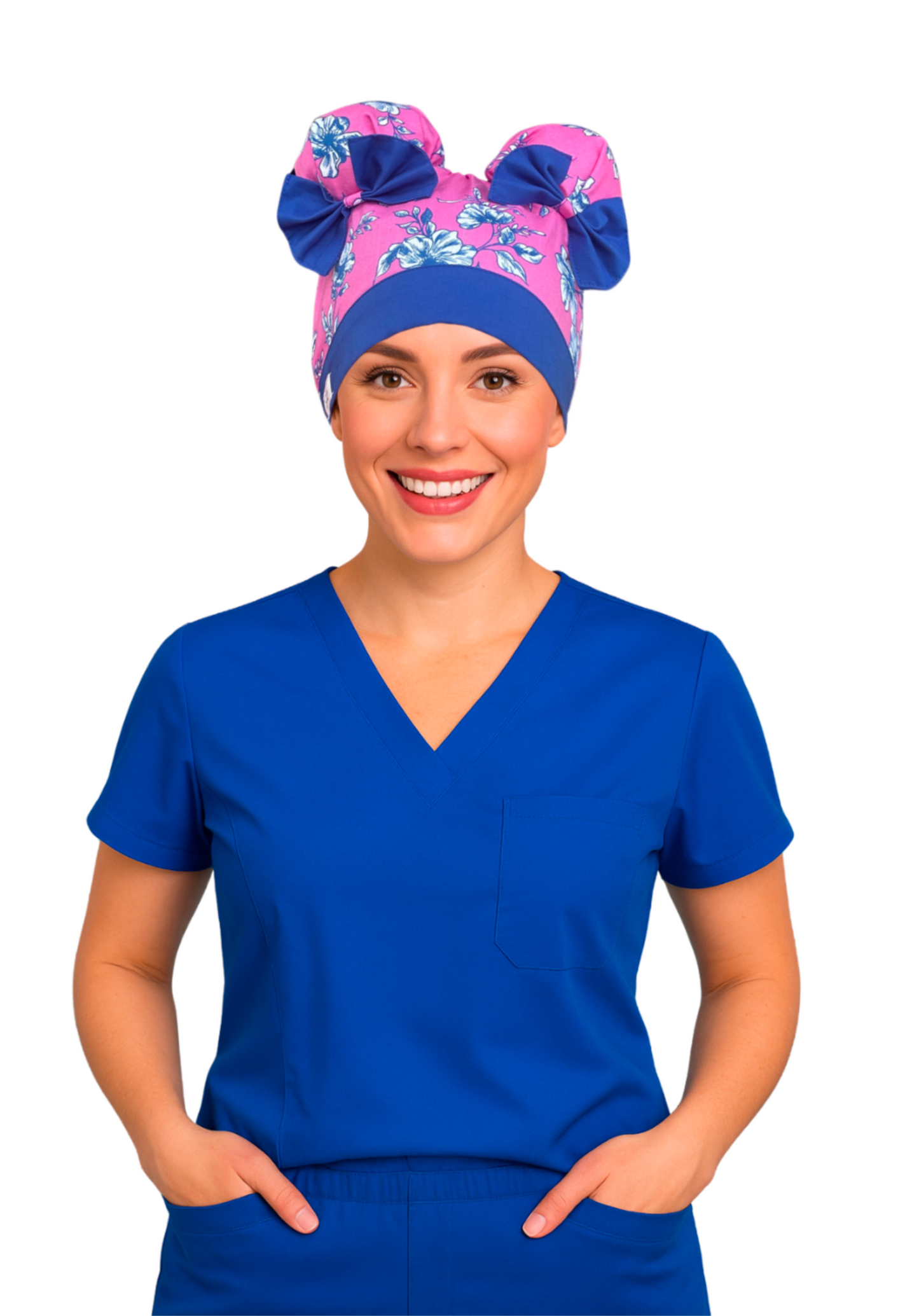 Pink Floral ScruBunz - featuring Pink & Blue Floral Print