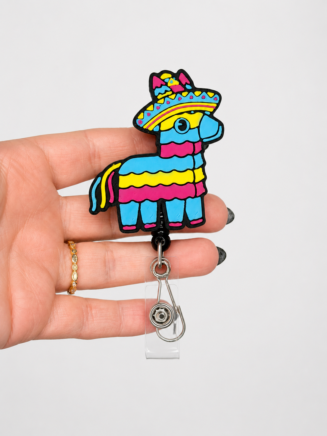 Fiesta Piñata Llama Badge Reel