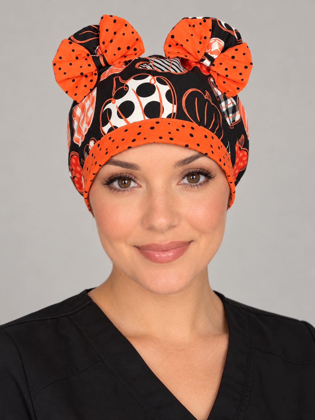 Hey Pumpkin ScruBunz – Featuring Autumn Vibes Scrub Cap for Nurses with Fall Colored Pumpkin Doodles