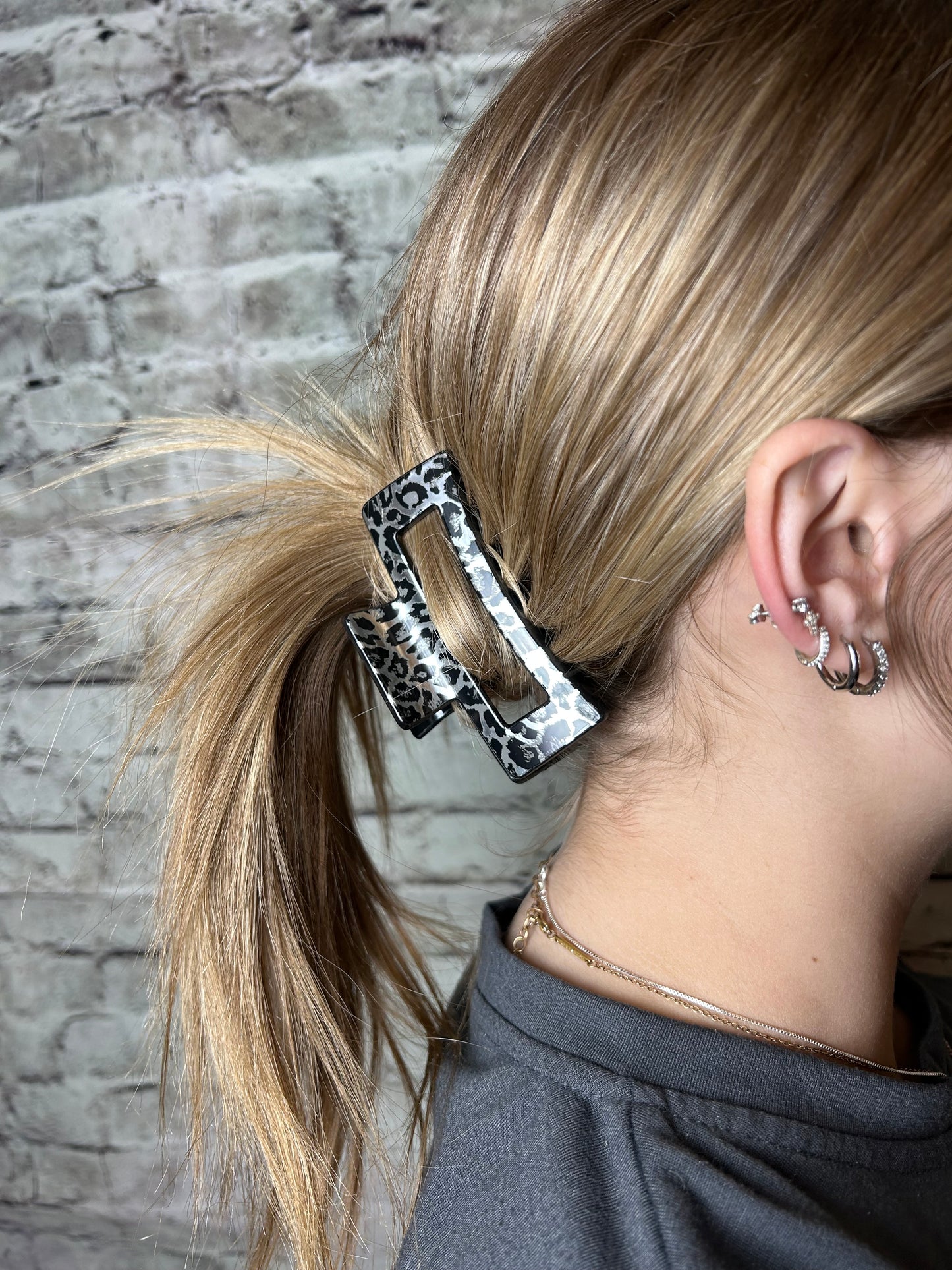 Metallic Leopard Claw Clips