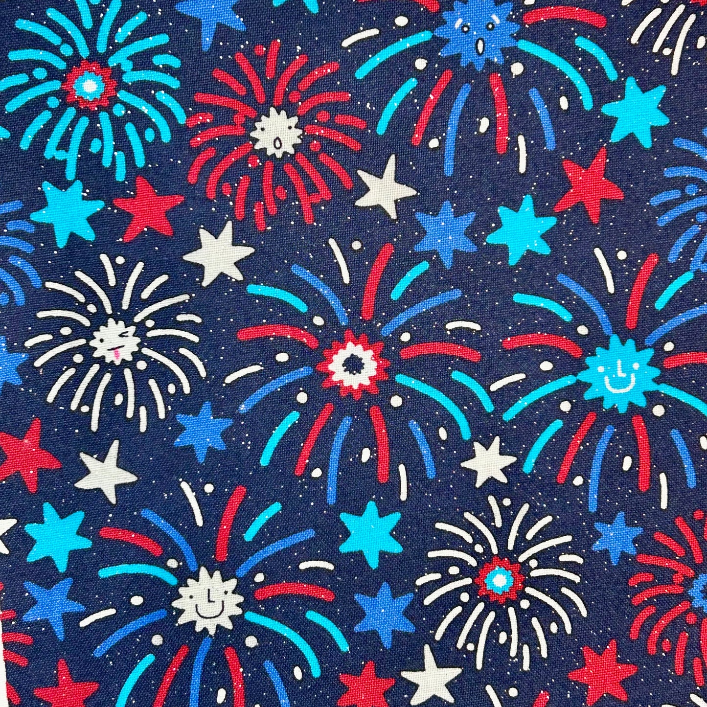 Fireworks ScruBunz - featuring Red White & Blue Firework Print on navyblue background