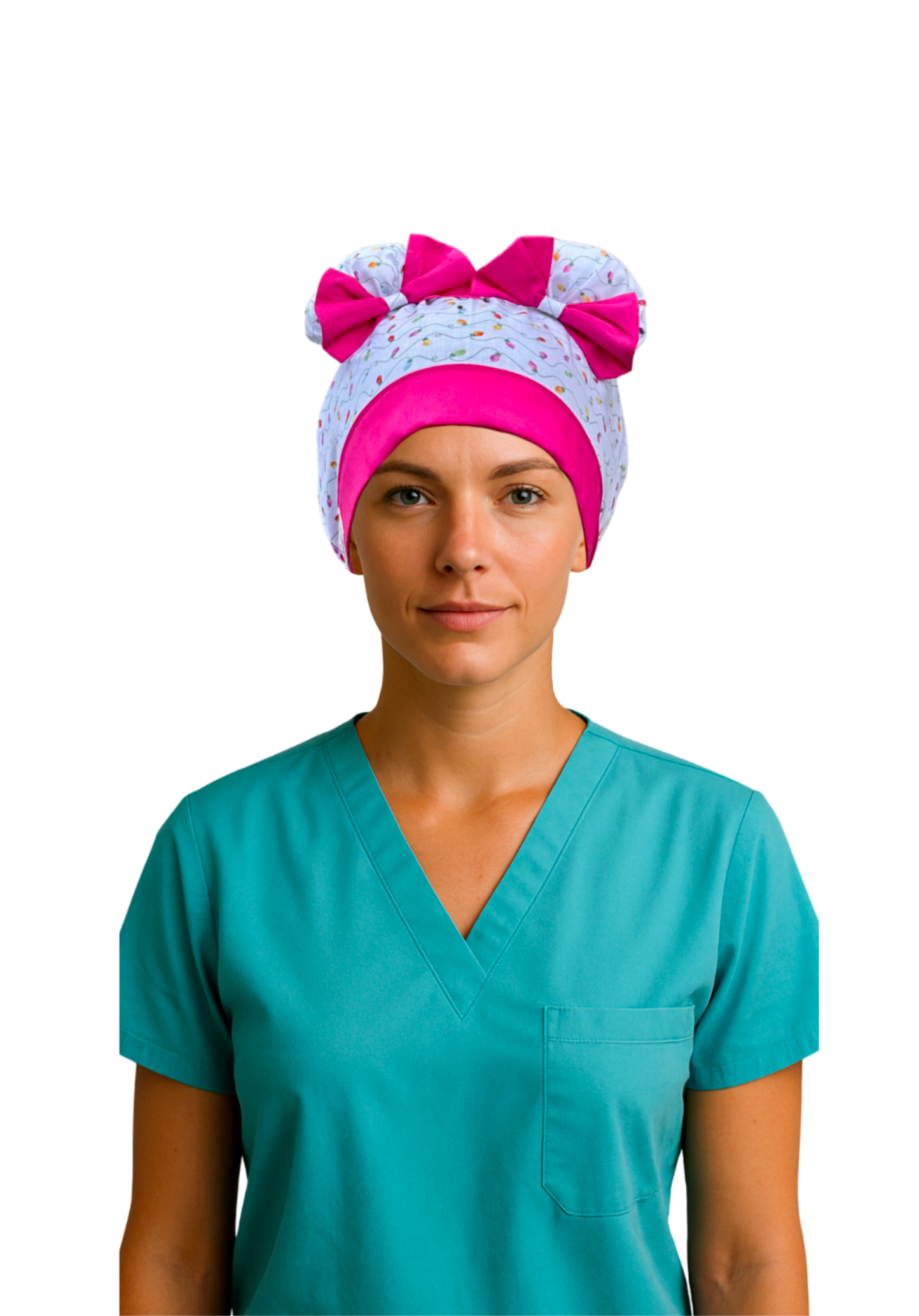 Merry Little Lights ScruBunz – Featuring Holiday Lights Scrub Cap for Nurses with Colorful Christmas Lights