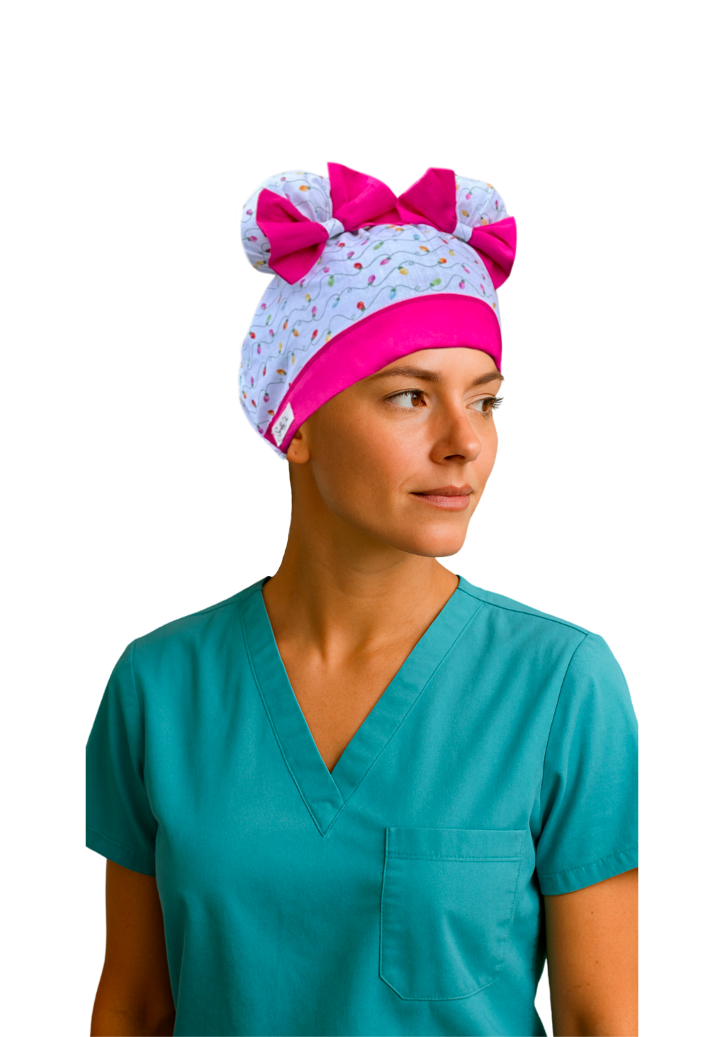 Merry Little Lights ScruBunz – Featuring Holiday Lights Scrub Cap for Nurses with Colorful Christmas Lights