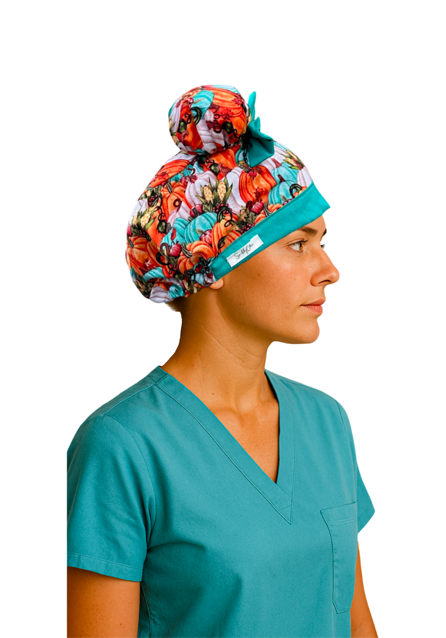 Pumpkin Patch ScruBunz – Featuring Fall Vibes Scrub Cap for Nurses with an Autumn Pumpkin Patch and a Pop of Color