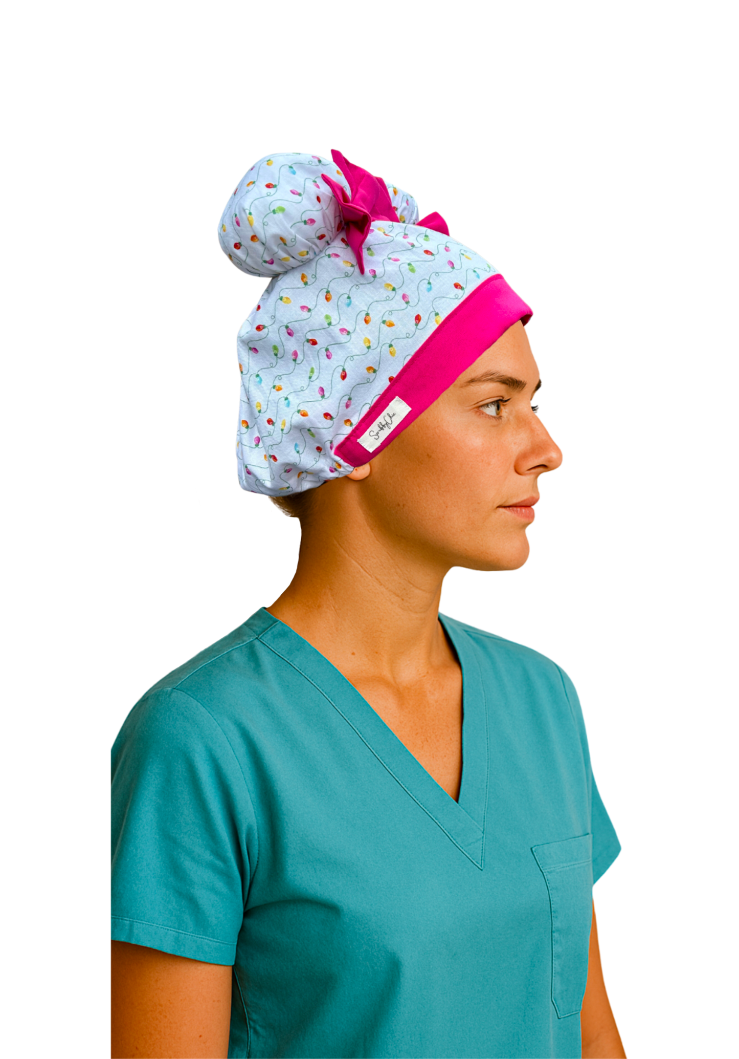 Merry Little Lights ScruBunz – Featuring Holiday Lights Scrub Cap for Nurses with Colorful Christmas Lights