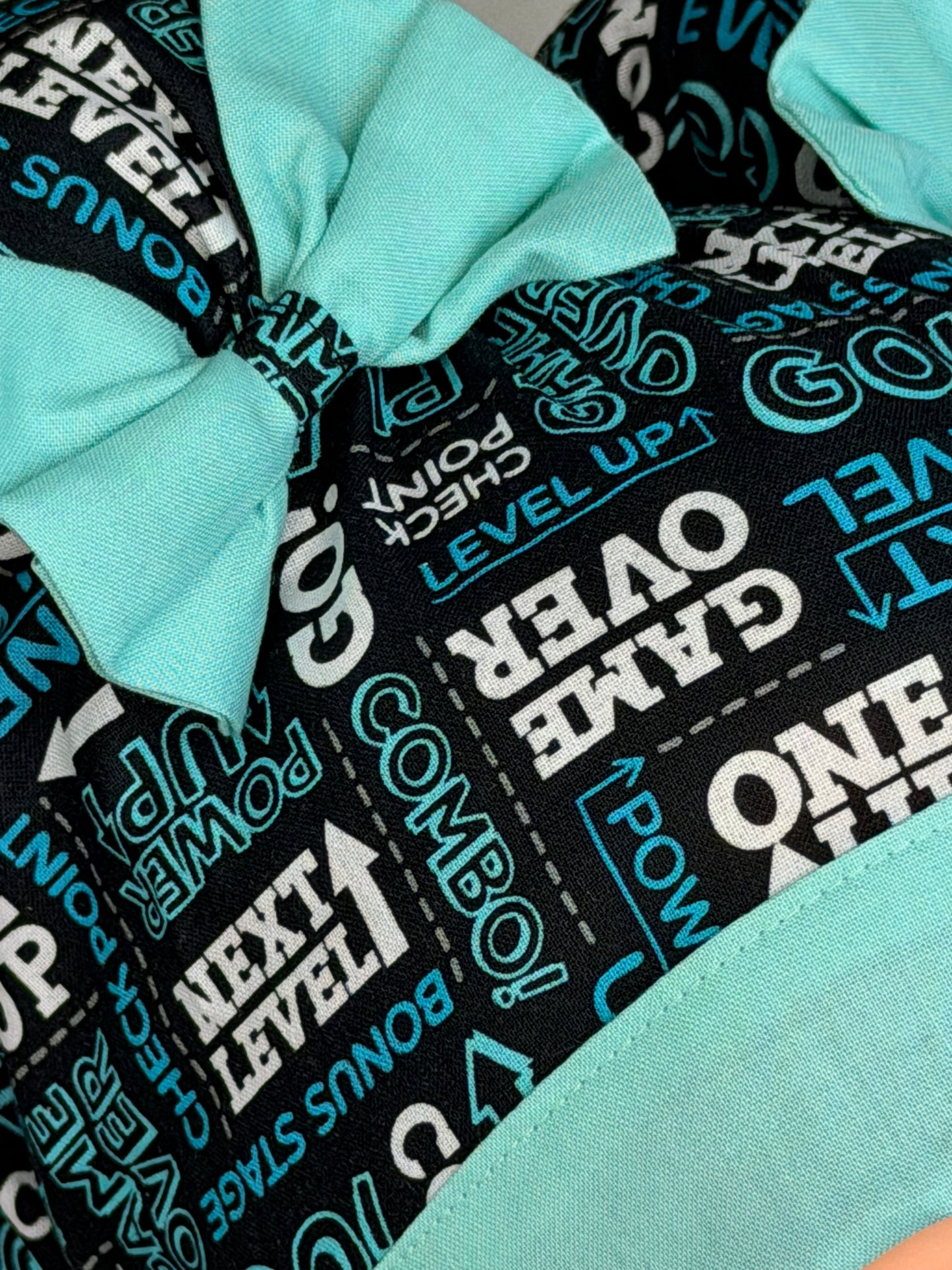 Light Game Over ScruBunz – Featuring Video Game Vibes Scrub Cap for Nurses with Cute Gamer Text
