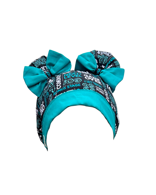 Game Over ScruBunz – Featuring Video Game Vibes Scrub Cap for Nurses with Cute Gamer Text