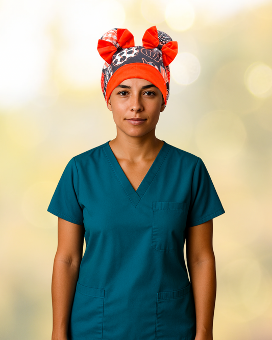 Hey Pumpkin ScruBunz – Featuring Autumn Vibes Scrub Cap for Nurses with Fall Colored Pumpkin Doodles
