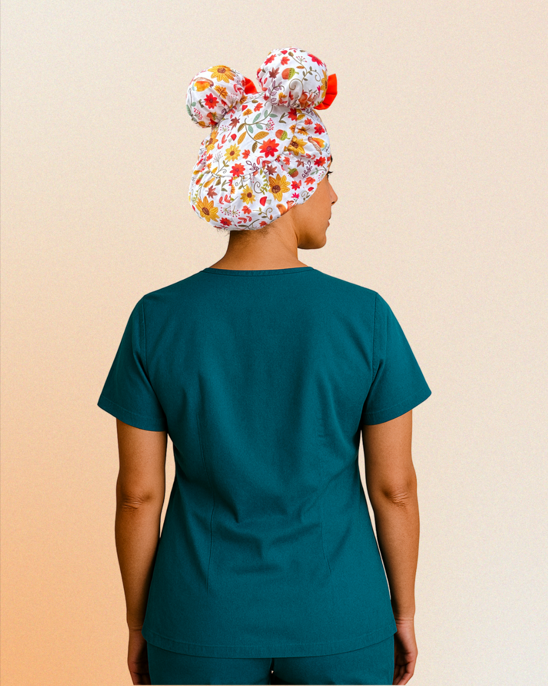 Autumn Daze ScruBunz – Featuring Autumn Leaves Scrub Cap for Nurses with Cute Mushrooms and Fall Colors