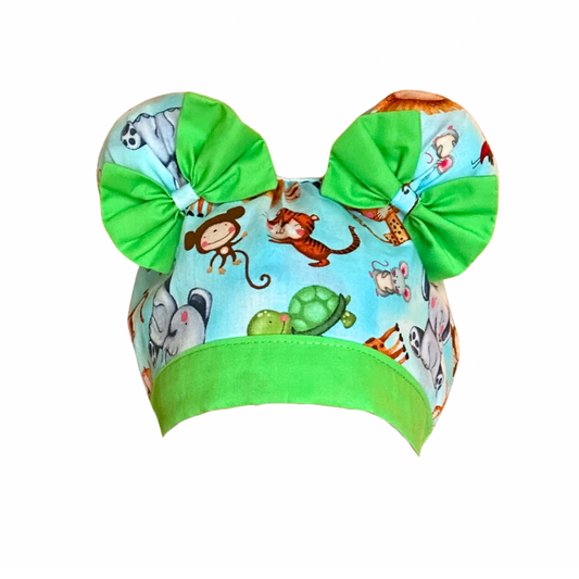 Safari Sweeties ScruBunz - featuring Blue Skies with Safari Animals - Lion Giraffe Elephant