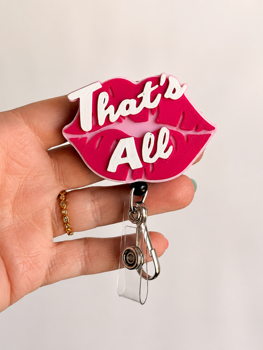 That’s All Lips Badge Reel – Heavy Duty Metal Badge Reel for Nurses & Healthcare Workers