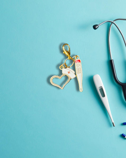 Badge Charm - Heart & Thermometer